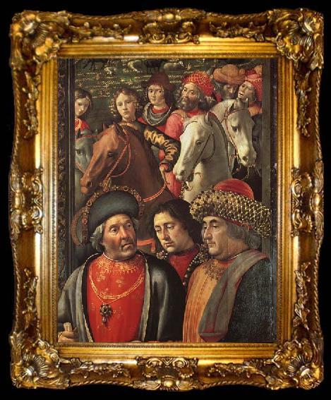 framed  Domenicho Ghirlandaio Details of Anbetung der Konige, ta009-2